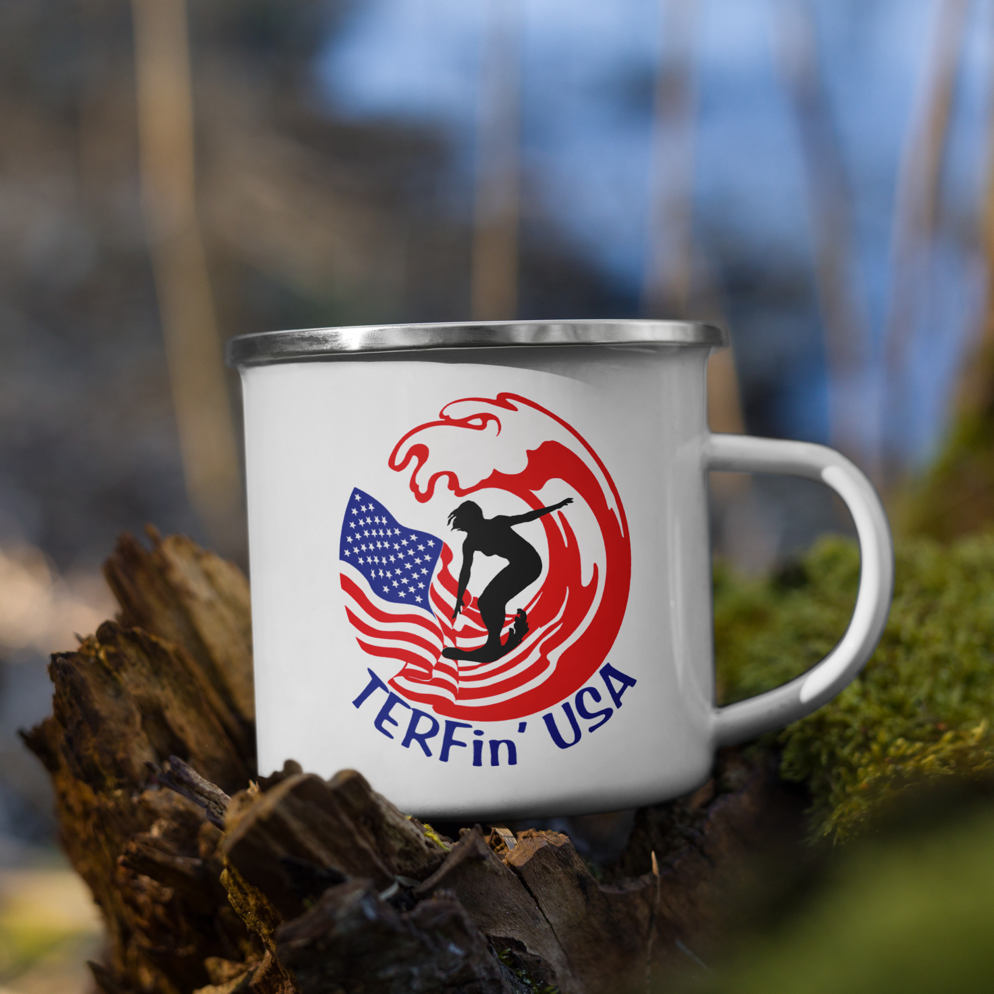 Terfin Raj TERFin' USA Enamel Mug - Women's Liberation Radio News